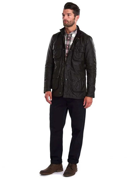 BARBOUR Wax Jacket - Mens Corbridge 6oz Sylkoil - Olive