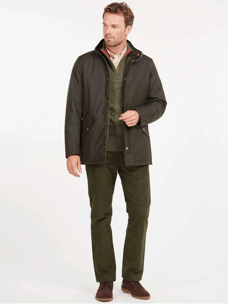 BARBOUR Prestbury Wax Jacket - Mens 6oz Sylkoil - Olive