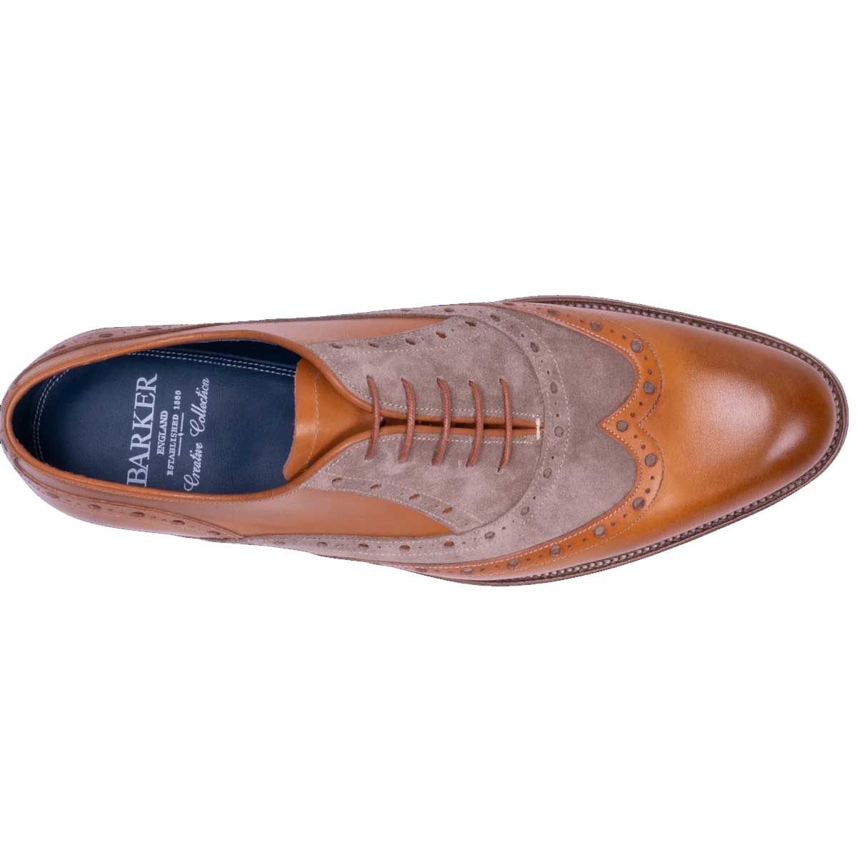 BARKER Abingdon Shoes - Mens - Cedar Calf/Parchment Suede