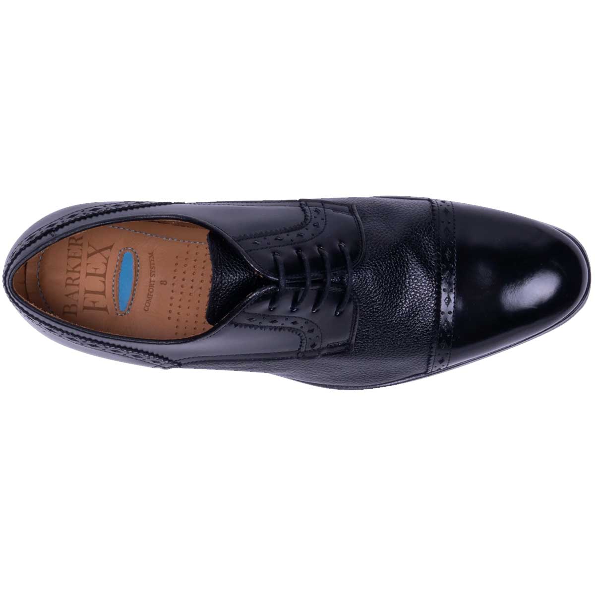 BARKER Ashbourne Shoes - Mens - Black Hi-Shine/Grain