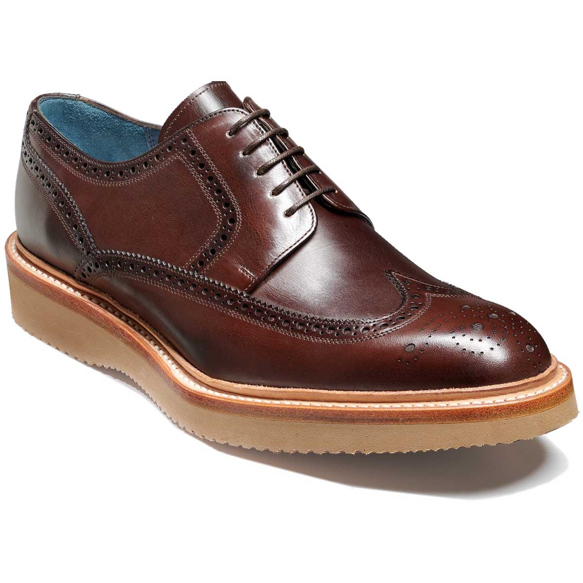 BARKER Bill Shoes - Mens Derby Brogues - Chocolate Hand Painted