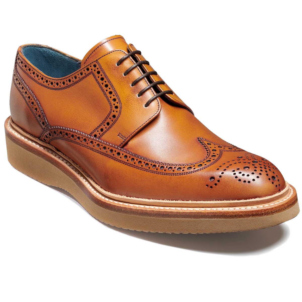 BARKER Bill Shoes - Mens Derby Brogues - Rosewood Hand Painted