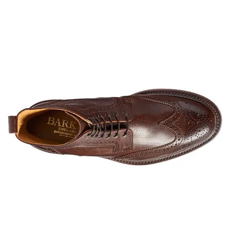 BARKER Calder Boots - Mens - Dark Brown Grain Barker Shoes