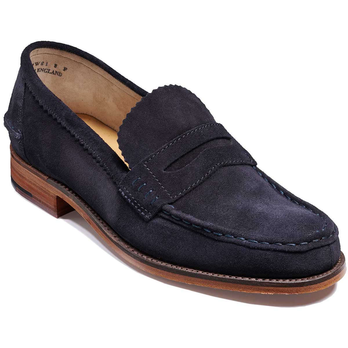 BARKER Caruso Shoes - Mens Loafers - Navy Suede