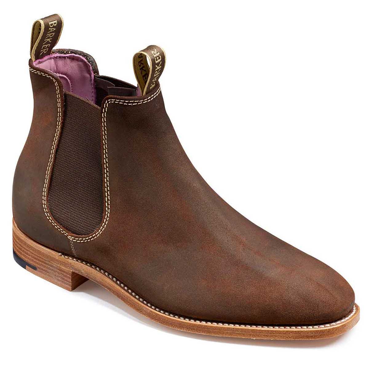 Barker Gina Ladies Chelsea Boots Mid Brown Waxy