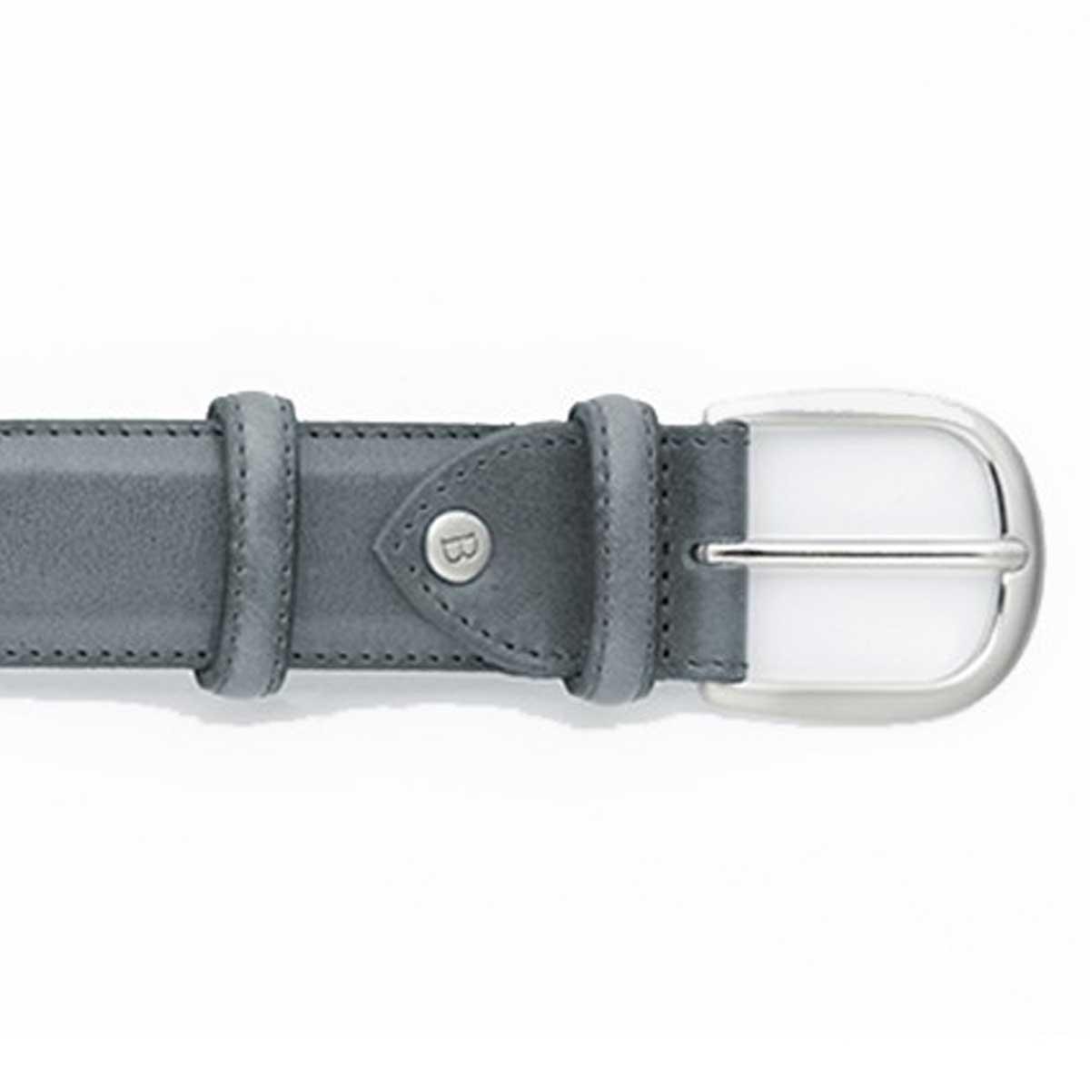 BARKER Plain Leather Belt - Mens - Grey Hand Painted