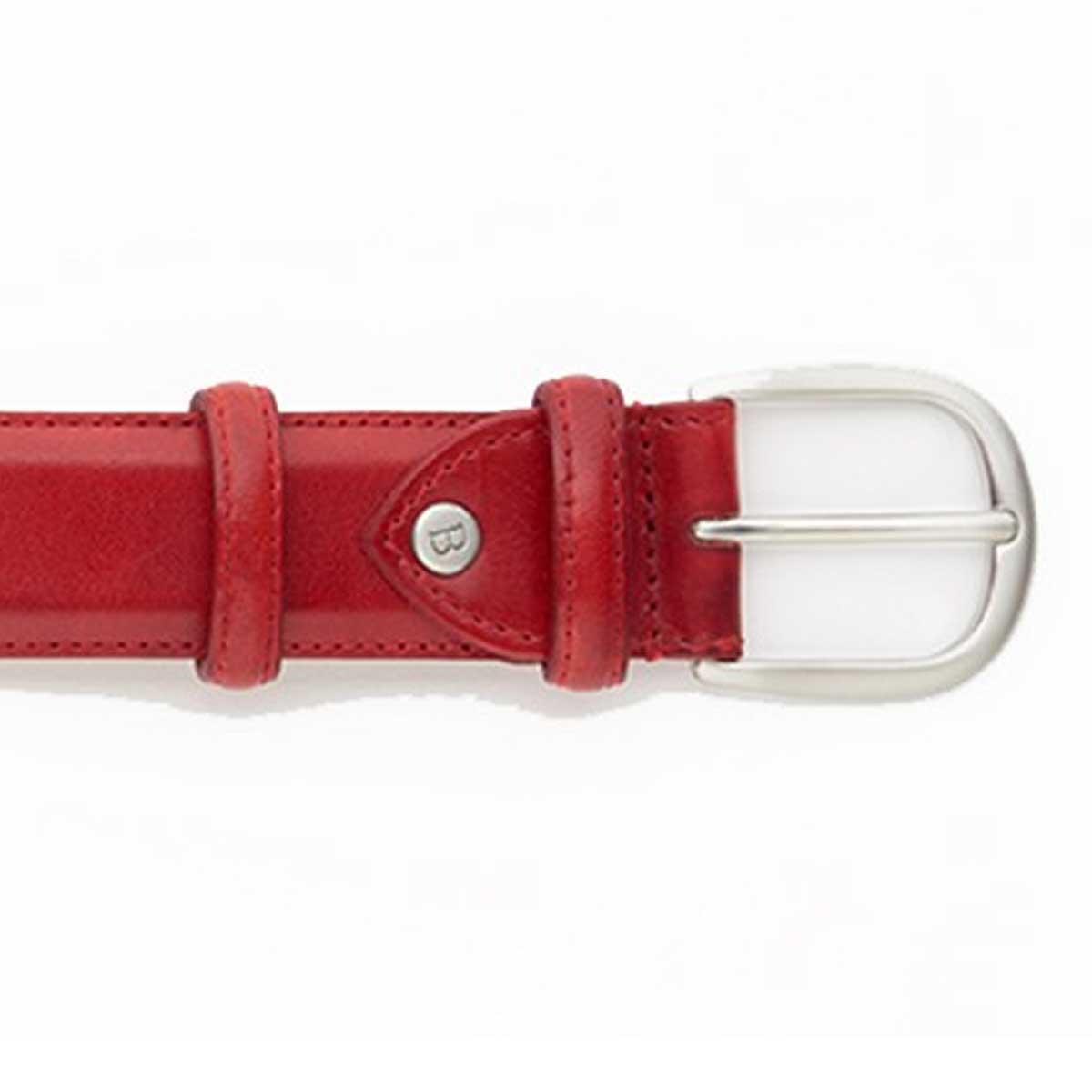 Barker Leather Plain Belt - Red Hand Painted