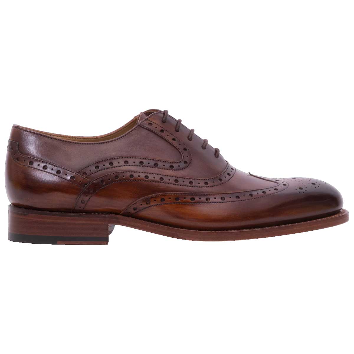BARKER Liffey Shoes - Mens Brogue - Hand Brushed Brown