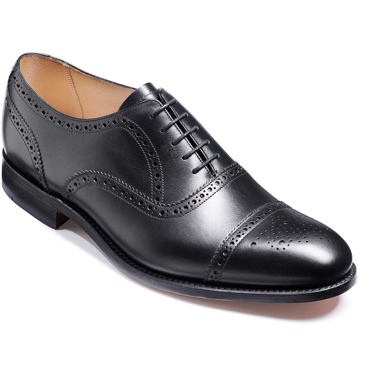 Barker Mirfield Shoes - Oxford Semi Brogue - Black Calf