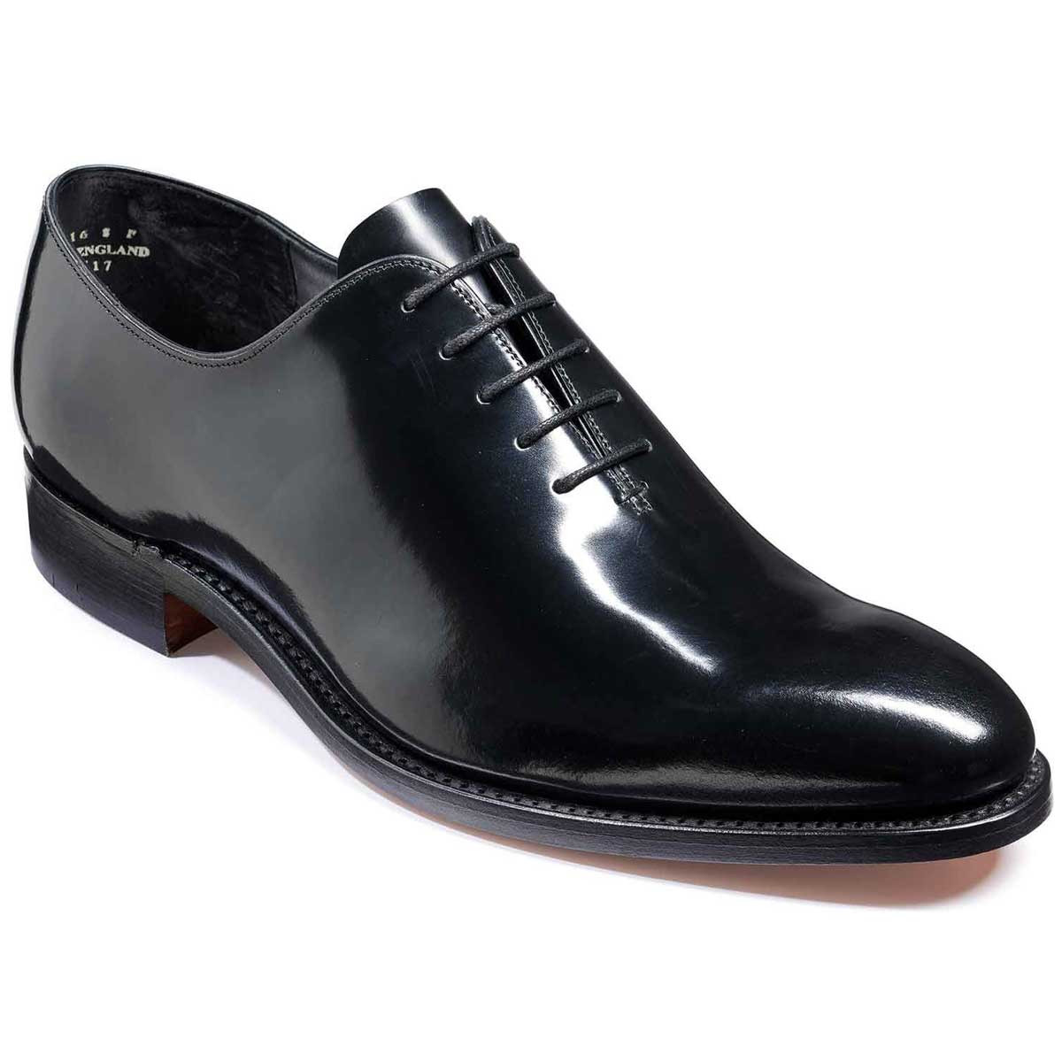 BARKER Nelson Shoes - Mens Oxford- Black Hi-Shine