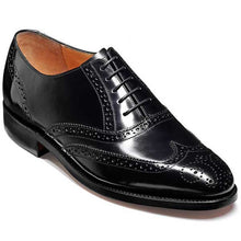 Load image into Gallery viewer, Barker Shoes - Albert Black Hi-Shine - Wingtip English Brogue Wide-Fit
