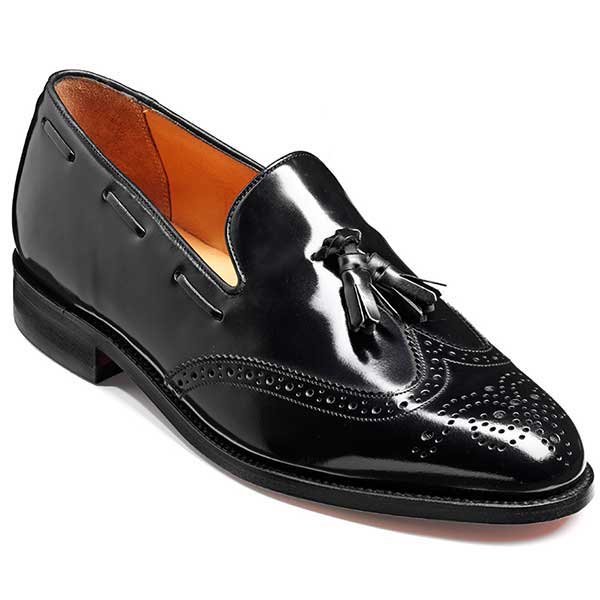 Barker Shoes - Clive Black Hi-Shine - Loafer Style Shoe With Tassel
