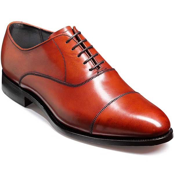 BARKER Duxford Shoes - Mens Oxford Toe Cap - Rosewood Calf – A Farley