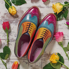 Load image into Gallery viewer, Barker Shoes - Ladies Fearne Brogues - Multi Coloured Hand-Painted
