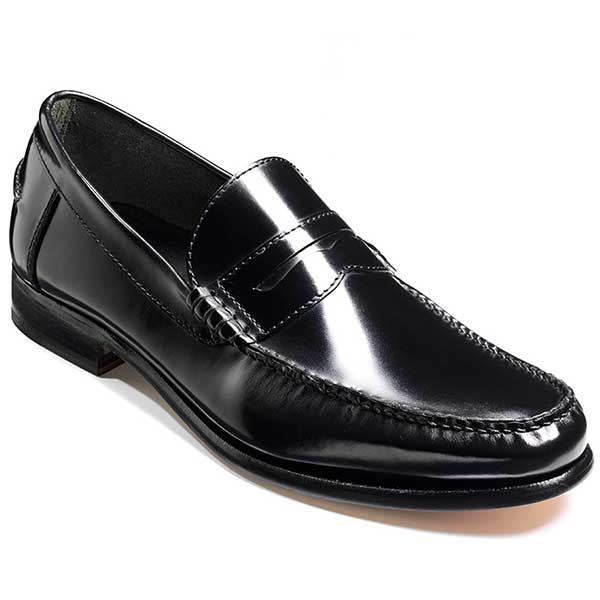 Barker Shoes - Newington - Black Hi-Shine - Loafer Moccasins