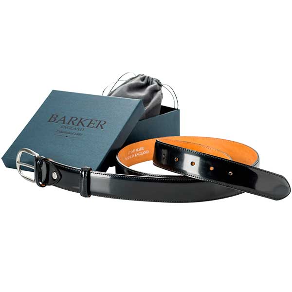 Barker Plain Belt - Black Patent Leather - One size