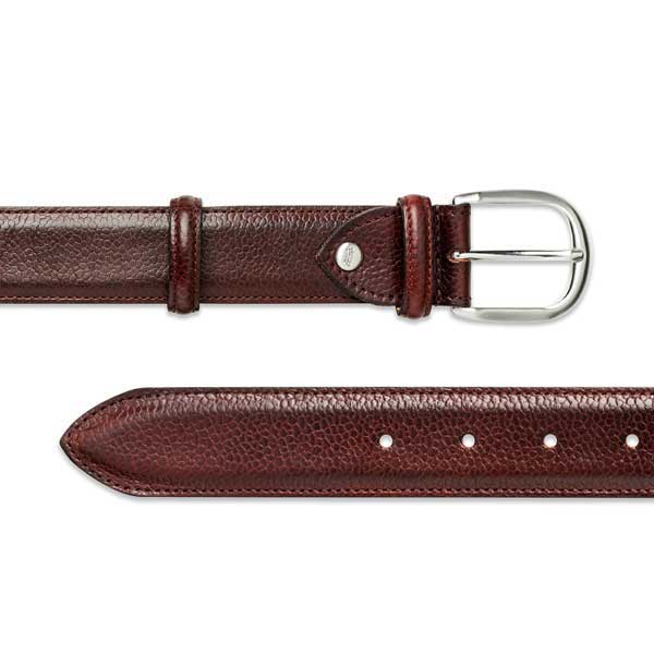 Barker Plain Belt - Cherry Grain Leather - One size
