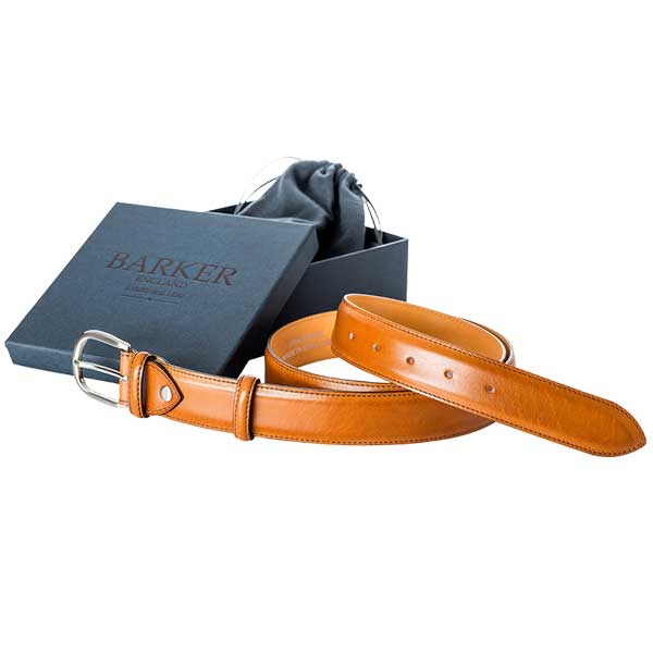 Barker Plain Belt - Conker Calf Leather - One size