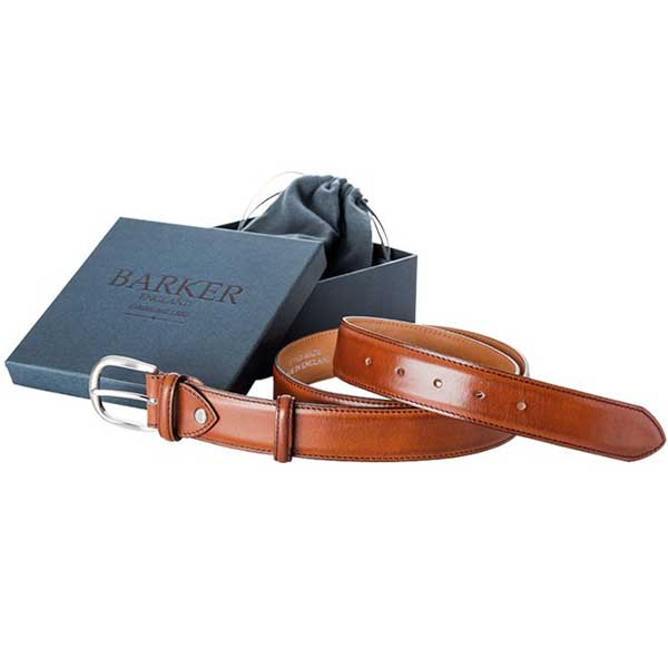 Barker Plain Belt - Rosewood Calf Leather