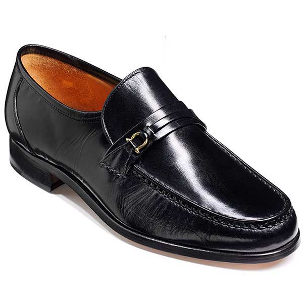 Barker Shoes - Wade Black Kid Leather - Moccasin Loafer