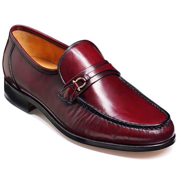 Barker Shoes - Wade Burgundy Kid Leather - Moccasin Loafer