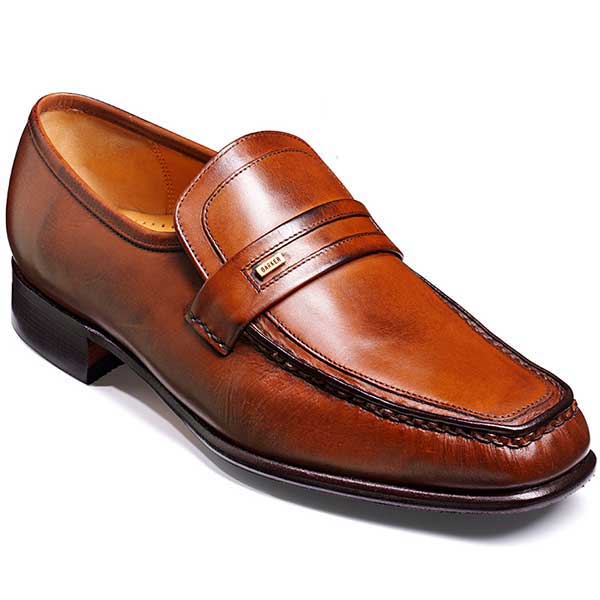 Barker Shoes - Wesley Moccasin Chestnut Calf Loafer
