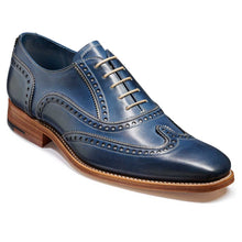 Load image into Gallery viewer, BARKER Spencer Shoes - Mens Brogue - Navy &amp; Grey Handpainted
