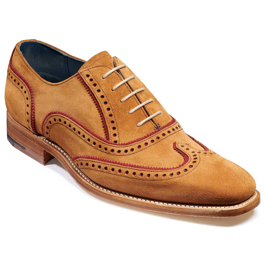 BARKER Spencer Shoes - Mens Brogue - Terra & Burgundy Suede