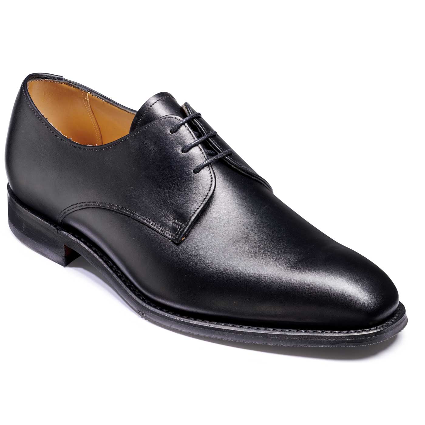 Barker St. Austell Shoes - Plain Fronted Derby - Black Calf