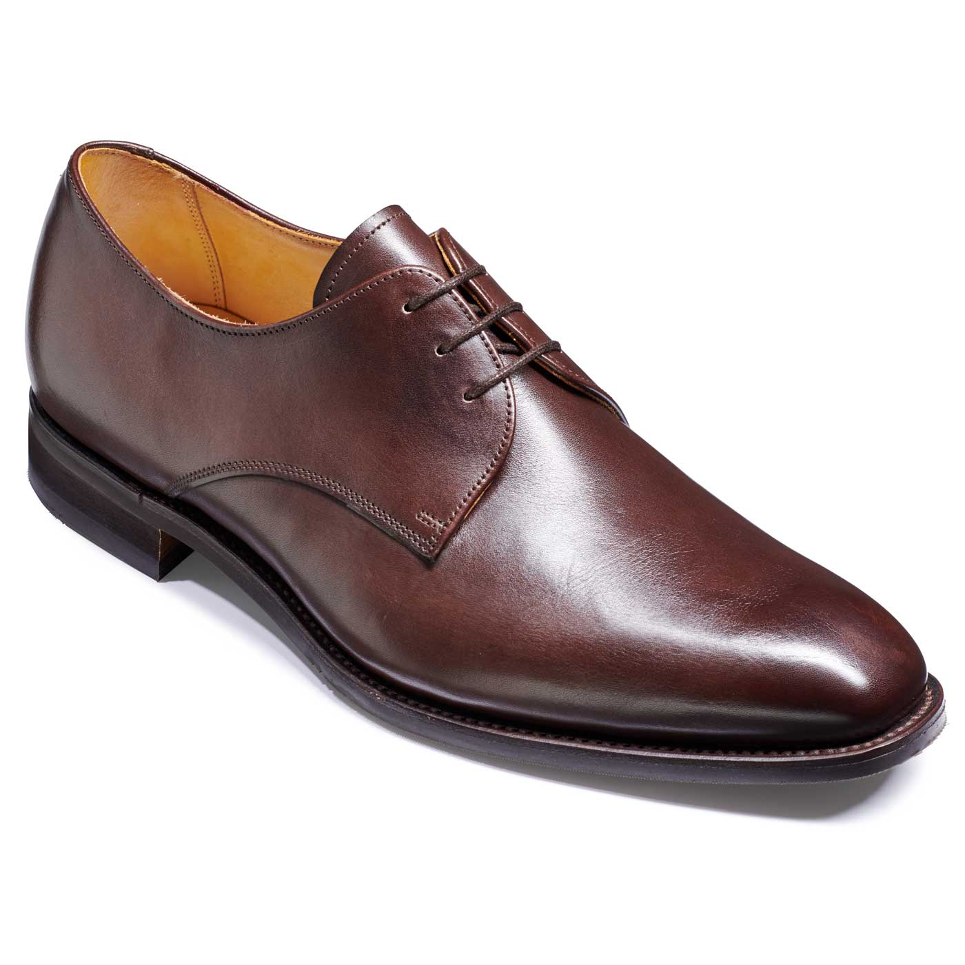 Barker St. Austell Shoes - Plain Fronted Derby - Dark Walnut Calf