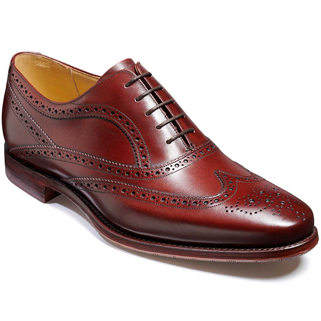 BARKER Turing Shoes - Mens Oxford Brogue Shoes - Cherry Calf