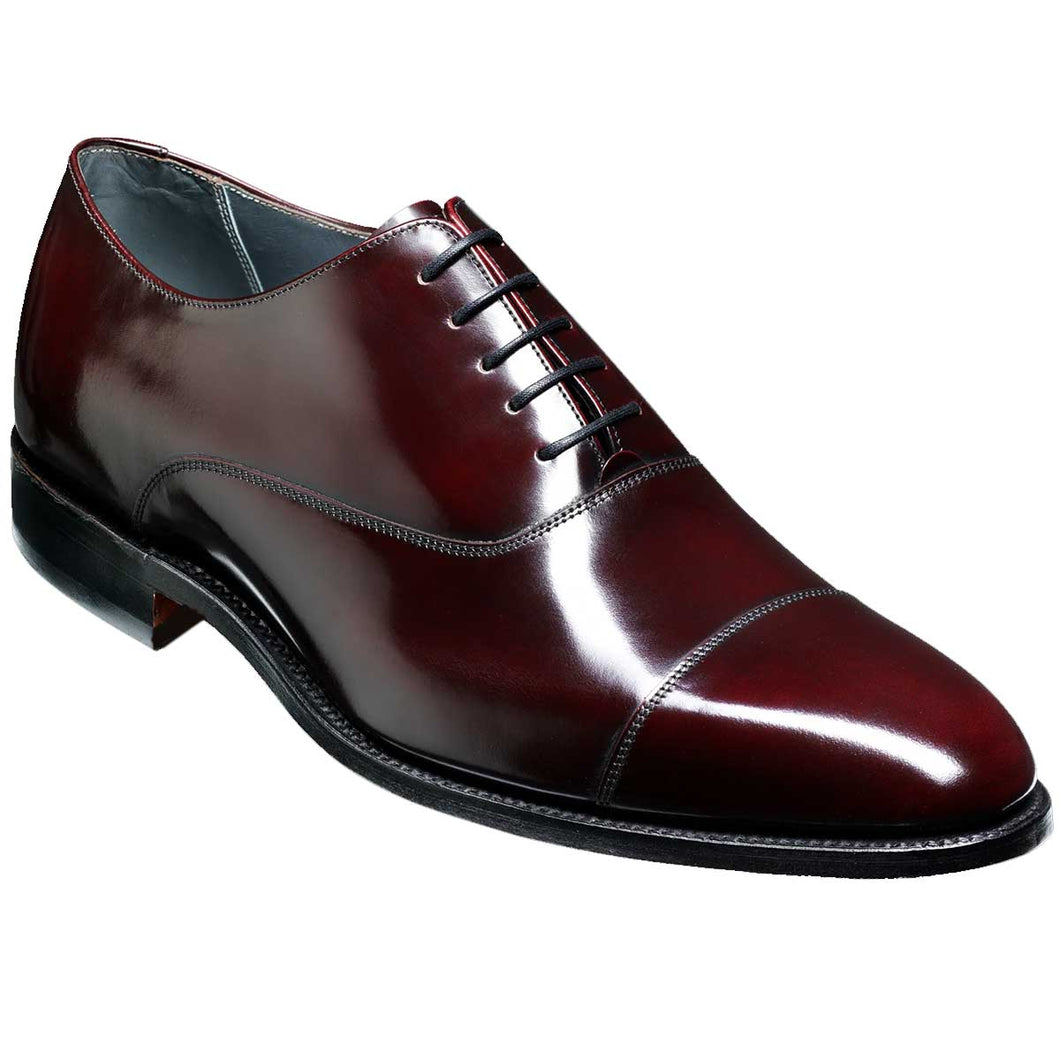 BARKER Winsford Shoes - Mens Oxford - Burgundy Hi-Shine
