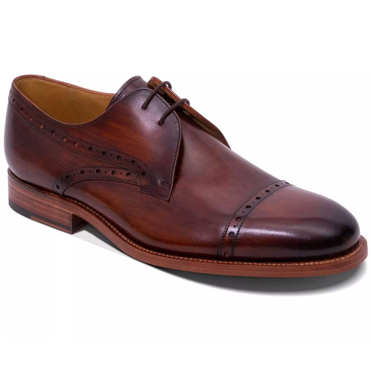 BARKER Wye Shoes - Mens Derby - Hand Brushed Brown