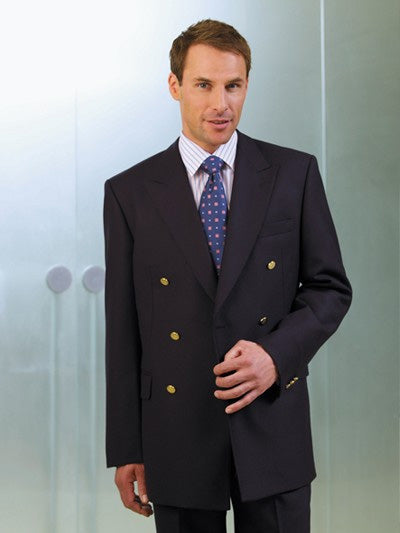 Brook Taverner Reigate Blazer - Navy Double Breasted Pure Wool