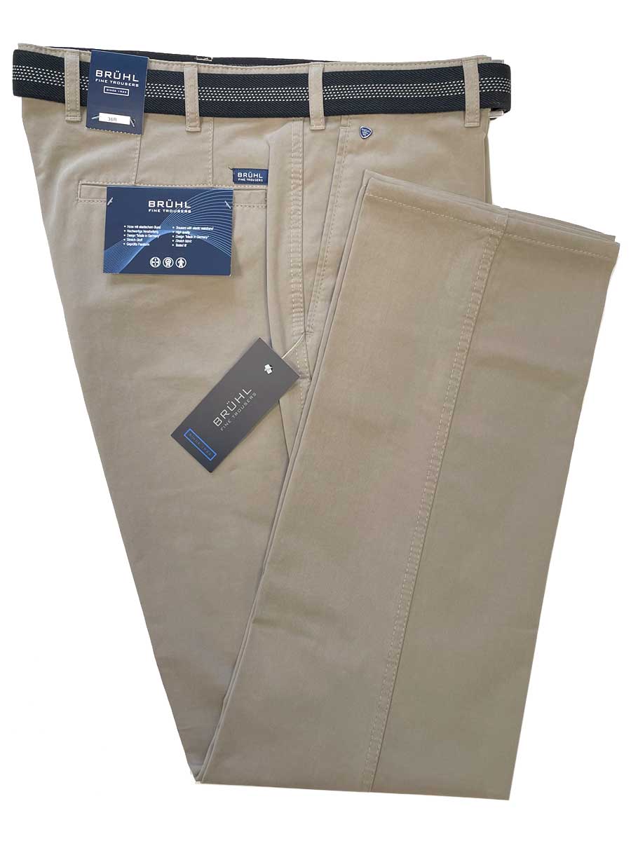 BRUHL Montana Men's Chinos - Summer Cotton - Taupe