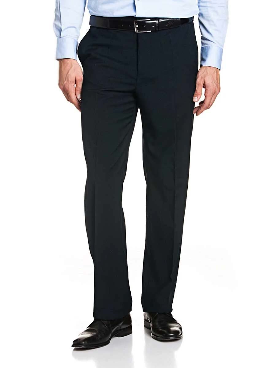 40% OFF BRUHL Trousers - Howard All-Year Wool Mix Formal - Navy - Size: 34