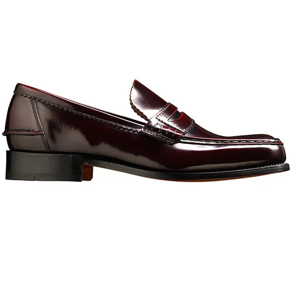 BARKER Caruso Shoes - Mens Loafers - Burgundy Hi-Shine Barker Shoes