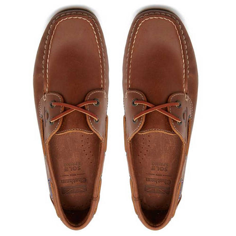 CHATHAM Mens Whitstable Premium Leather Deck Shoes - Tan