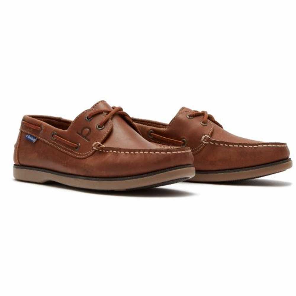 CHATHAM Mens Whitstable Premium Leather Deck Shoes - Tan