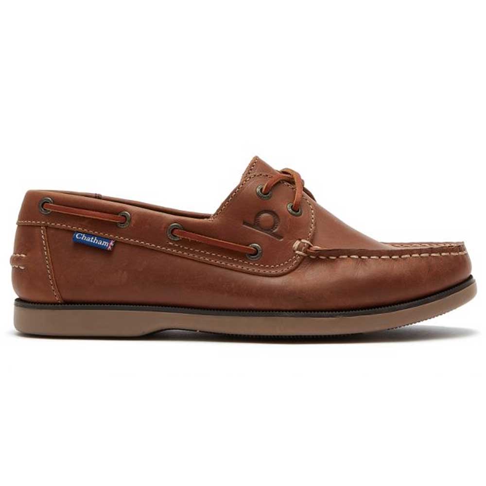 CHATHAM Mens Whitstable Premium Leather Deck Shoes - Tan