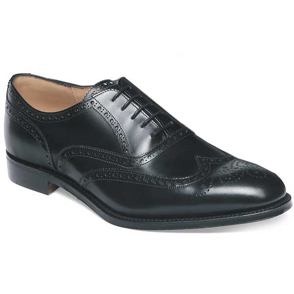 Cheaney - Broad II Brogue Shoes Leather Sole - Black Calf