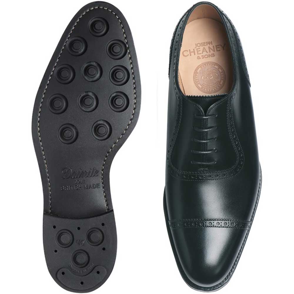 CHEANEY Shoes - Fenchurch Rubber Sole Oxford Shoes - Black Calf