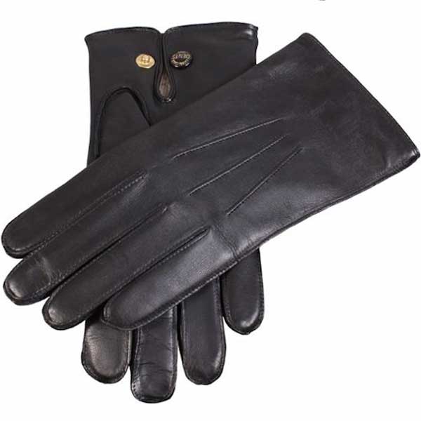 Dents Men's Gloves - Mendip Leather & Wool Lined - Black