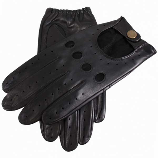 Dents Delta Men's Hairsheep Leather Driving Gloves - Black