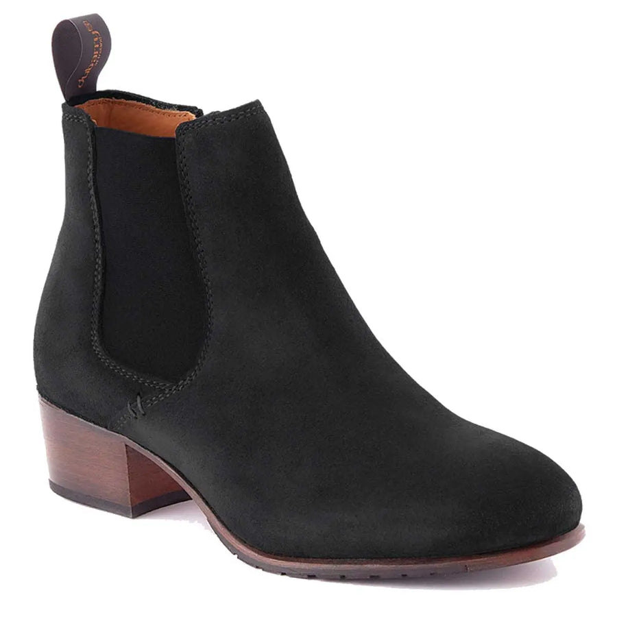 ladies long black suede boots