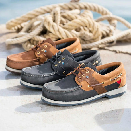 DUBARRY Clipper Deck Shoes - Men's Gore-Tex - Navy / Brown Dubarry