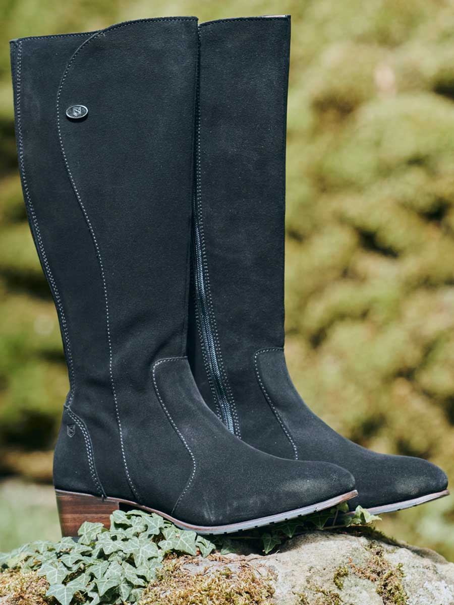 DUBARRY Downpatrick Boots - Ladies Knee High - Black Suede