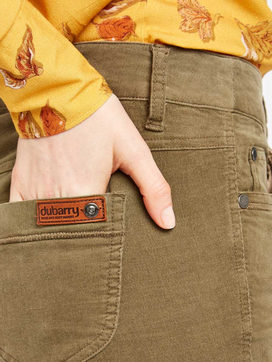 DUBARRY Honeysuckle Ladies Skinny Pincord Jeans - Dusky Green