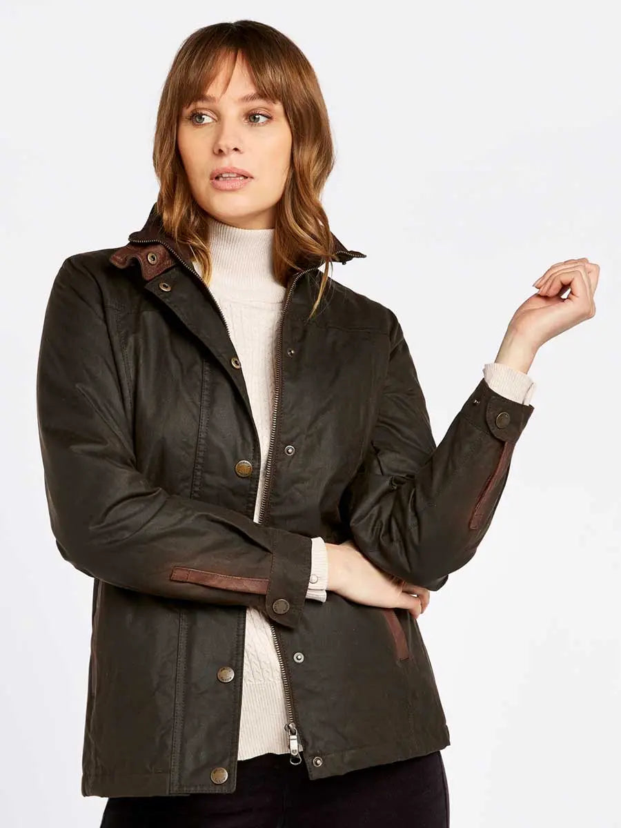 DUBARRY Ladies Mountrath Wax Jacket Olive - Main Image