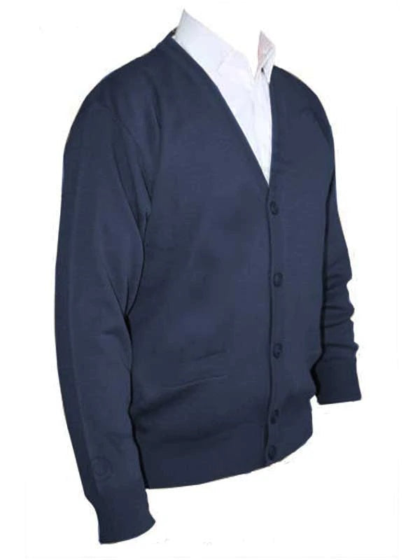 40% OFF - FRANCO PONTI Cardigan - Mens Button Front Italian Merino Blend - Dark Denim - Size: MEDIUM